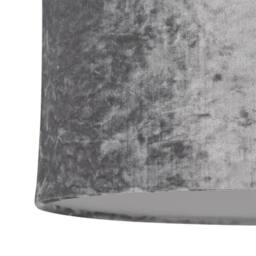 First Choice Lighting Buck - Clear Glass Globe Table Lamp with Grey Crushed Velvet Shade - thumbnail 6