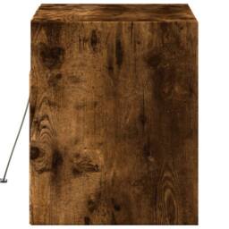 Berkfield Home TV Wall Cabinet with LED Lights Smoked Oak 80x31x35 cm in Brown - Size: 80 x 31 x 35 cm - thumbnail 7