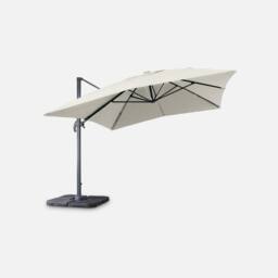 sweeek 3x4m Premium Rectangular Cantilever Parasol With Integrated Led Lights in Beige - thumbnail 2