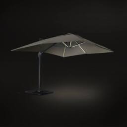 sweeek 3x4m Premium Rectangular Cantilever Parasol With Integrated Led Lights in Beige - thumbnail 4