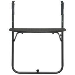 Berkfield Home Hanging Balcony Table Brown 60x64x83.5 cm Plastic Rattan Look in Dark Grey - thumbnail 3