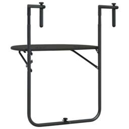 Berkfield Home Hanging Balcony Table Brown 60x64x83.5 cm Plastic Rattan Look in Dark Grey - thumbnail 4