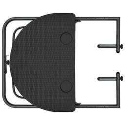 Berkfield Home Hanging Balcony Table Brown 60x64x83.5 cm Plastic Rattan Look in Dark Grey - thumbnail 6