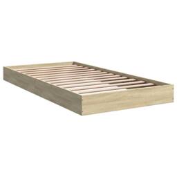 Berkfield Home Bed Frame without Mattress Sonoma Oak 100x200 cm Engineered Wood in Light Brown - thumbnail 3