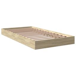Berkfield Home Bed Frame without Mattress Sonoma Oak 100x200 cm Engineered Wood in Light Brown - thumbnail 6