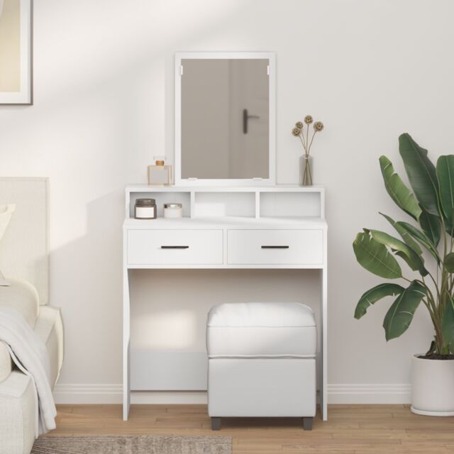 Berkfield Home Dressing Table with Drawers¬†White¬†79x41x140 cm in White - Size: 79 x 41 x 140 cm - image 1