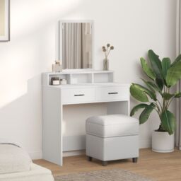 Berkfield Home Dressing Table with Drawers¬†White¬†79x41x140 cm in White - Size: 79 x 41 x 140 cm - thumbnail 4