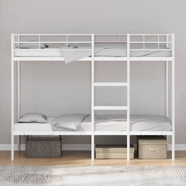 Berkfield Home Breathable Bunk Bed without Mattress White 80x200 cm Steel - image 1