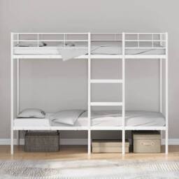 Berkfield Home Breathable Bunk Bed without Mattress White 80x200 cm Steel