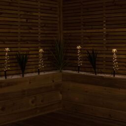 Samuel Alexander 30cm Set of 4 Light up Silver Christmas Tree Garden Path Lights with 200 Warm White LEDs - thumbnail 2