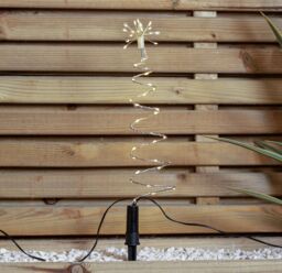 Samuel Alexander 30cm Set of 4 Light up Silver Christmas Tree Garden Path Lights with 200 Warm White LEDs - thumbnail 8