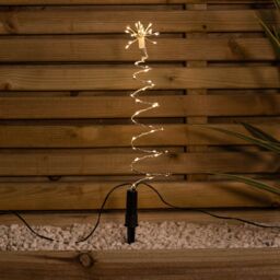 Samuel Alexander 30cm Set of 4 Light up Silver Christmas Tree Garden Path Lights with 200 Warm White LEDs - thumbnail 5