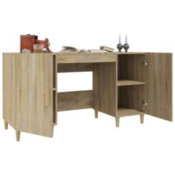 Berkfield Home Desk Sonoma Oak 140x50x75 cm Engineered Wood in Brown - Size: 140 x 50 x 75 cm - thumbnail 4