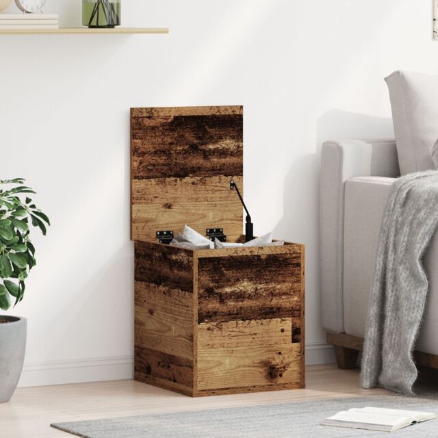 Berkfield Home Storage Box Old Wood 40x42x46 cm Engineered Wood in Brown - Size: 40 x 42 x 46 cm - image 1