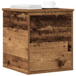 Berkfield Home Storage Box Old Wood 40x42x46 cm Engineered Wood in Brown - Size: 40 x 42 x 46 cm - thumbnail 3