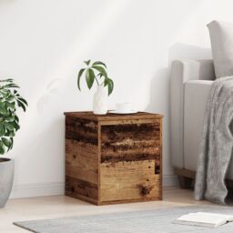 Berkfield Home Storage Box Old Wood 40x42x46 cm Engineered Wood in Brown - Size: 40 x 42 x 46 cm - thumbnail 4
