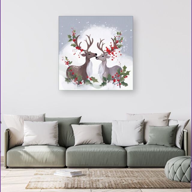 Warren Reed - Designer Sitting Together Canvas - Size: w40 inch x h40 inch - image 1