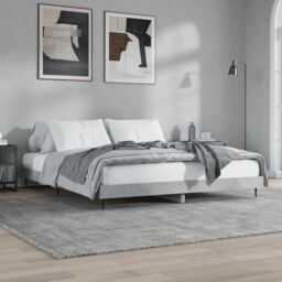 Berkfield Home Bed Frame Concrete Grey 160x200 cm Engineered Wood - thumbnail 4