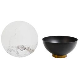 Wyld and Coco Round Coffee Table 74 cm Sintered Stone Top Black Powder Coat Metal - thumbnail 3