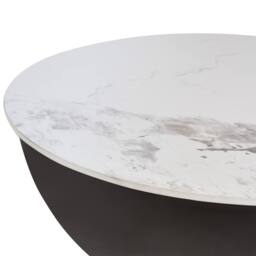 Wyld and Coco Round Coffee Table 74 cm Sintered Stone Top Black Powder Coat Metal - thumbnail 5