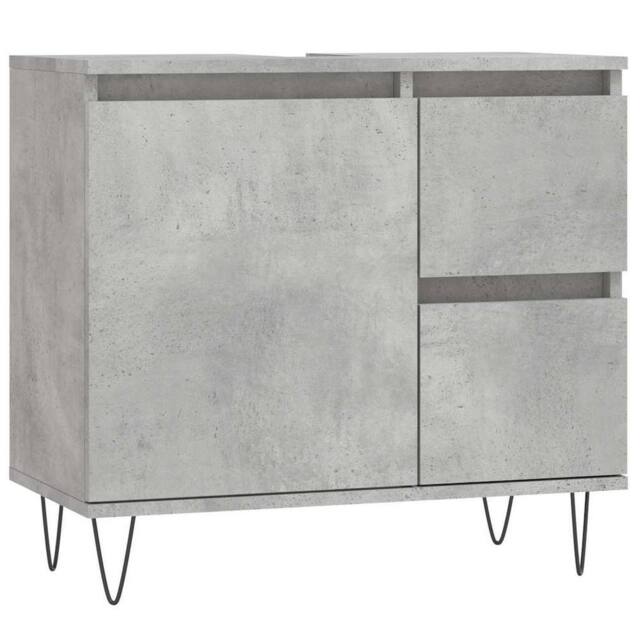 Berkfield Home Bathroom Cabinet Concrete Grey 65x33x60 cm Engineered Wood - Size: 65 x 33 x 60 cm - image 1