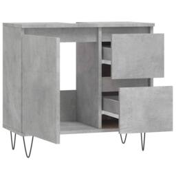 Berkfield Home Bathroom Cabinet Concrete Grey 65x33x60 cm Engineered Wood - Size: 65 x 33 x 60 cm - thumbnail 4