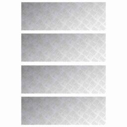 Berkfield Home Modern Aluminium Checker Plates 4 pcs Anti-Slip 90x30 cm in Grey - Size: Medium - thumbnail 3