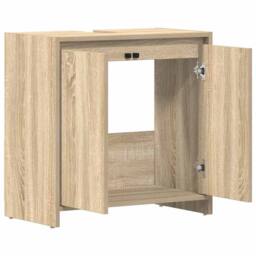 Berkfield Home Sturdy Bathroom Cabinet Sonoma Oak 60x33x61 cm Engineered Wood in Light Oak - Size: 60 x 33 x 61 cm - thumbnail 5