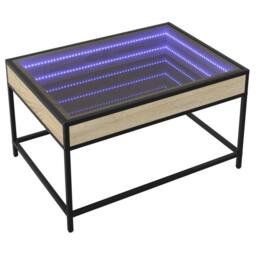 Berkfield Home Decorative Coffee Table with Infinity LED Sonoma Oak 70x50x41 cm in Brown - Size: 70 x 50 x 41 cm - thumbnail 1