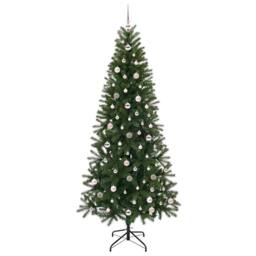 Berkfield Home Elegant Artificial Christmas Tree with 300 LEDs Green 240 cm PE a - thumbnail 4