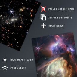 Artery8 Wall Art Print Pack of 3 NASA James Webb Images Deep Field Stars Rho Ophiuchi Clouds Pillars of Creation Large Poster Set - thumbnail 2