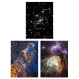 Artery8 Wall Art Print Pack of 3 NASA James Webb Images Deep Field Stars Rho Ophiuchi Clouds Pillars of Creation Large Poster Set - thumbnail 1