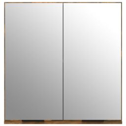 Berkfield Home Bathroom Mirror Cabinet Smoked Oak 64x20x67 cm in Brown - Size: 64 x 20 x 67 cm - thumbnail 6