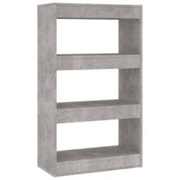 Berkfield Home Classic Book Cabinet/Room Divider Concrete Grey 60x30x103 cm Engi - Size: 60 x 30 x 103 cm - thumbnail 3