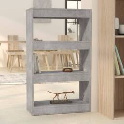 Berkfield Home Classic Book Cabinet/Room Divider Concrete Grey 60x30x103 cm Engi - Size: 60 x 30 x 103 cm - thumbnail 2