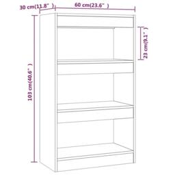 Berkfield Home Classic Book Cabinet/Room Divider Concrete Grey 60x30x103 cm Engi - Size: 60 x 30 x 103 cm - thumbnail 7