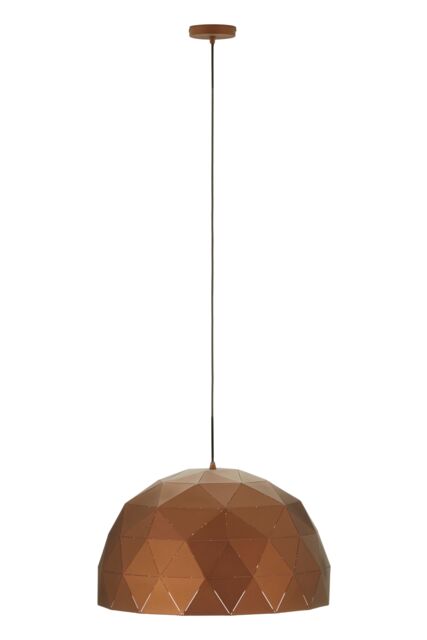 Orsina Large White Steel Dome Pendant Light, Hanging Light With Clean White Finish, Iron Shade With White Cord in Gold - image 1