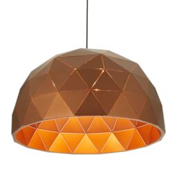 Orsina Large White Steel Dome Pendant Light, Hanging Light With Clean White Finish, Iron Shade With White Cord in Gold - thumbnail 5
