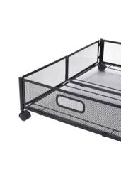 ExtraStar Metal Underbed Storage Container with Wheels Foldable Organizer in Black - thumbnail 6