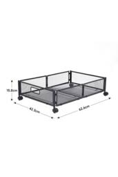 ExtraStar Metal Underbed Storage Container with Wheels Foldable Organizer in Black - thumbnail 8