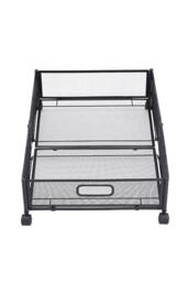 ExtraStar Metal Underbed Storage Container with Wheels Foldable Organizer in Black - thumbnail 2