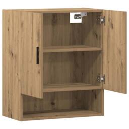 Berkfield Home Wall Cabinet Artisan Oak 60x31x70 cm Engineered Wood in Brown - Size: 60 x 31 x 70 cm - thumbnail 7