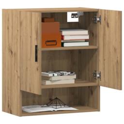 Berkfield Home Wall Cabinet Artisan Oak 60x31x70 cm Engineered Wood in Brown - Size: 60 x 31 x 70 cm - thumbnail 3