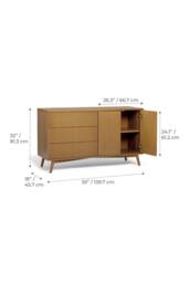 Teamson Home Tremolo Wooden Sideboard 3 Drawers 2 Doors in Natural - thumbnail 5
