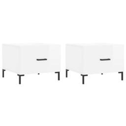 Berkfield Home Decorative Coffee Tables 2pcs High Gloss White 50x50x40 cm Engine - Size: 50 x 50 x 40 cm - thumbnail 3