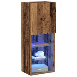 Berkfield Home TV Cabinet with LED Lights Old Wood 40, 5x30x102 cm in Brown - Size: 5 x 30 x 102 cm - thumbnail 3