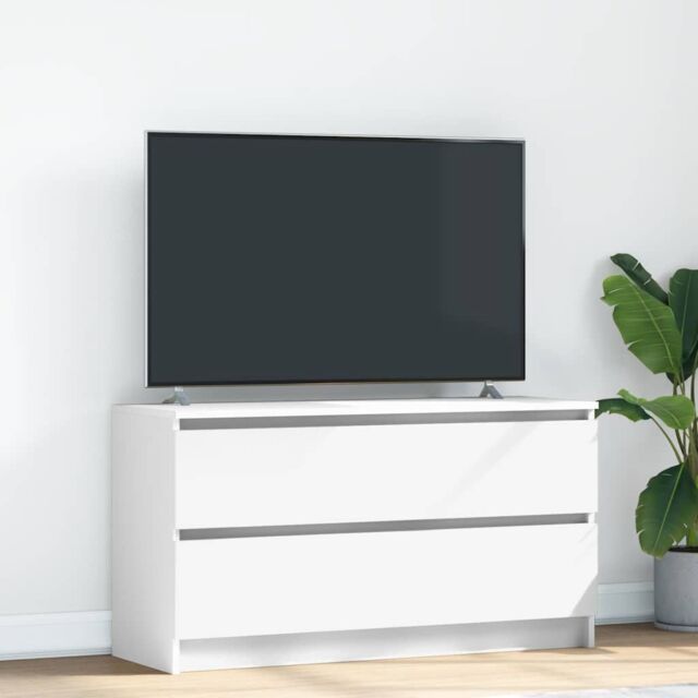 Berkfield Home TV Cabinet White 100x35x54 cm Engineered Wood - Size: 100 x 35 x 54 cm - image 1