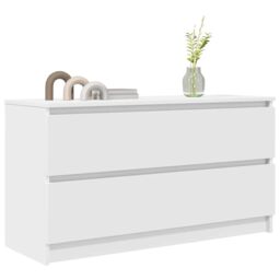 Berkfield Home TV Cabinet White 100x35x54 cm Engineered Wood - Size: 100 x 35 x 54 cm - thumbnail 4