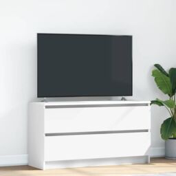 Berkfield Home TV Cabinet White 100x35x54 cm Engineered Wood - Size: 100 x 35 x 54 cm - thumbnail 1