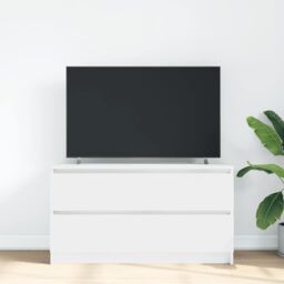 Berkfield Home TV Cabinet White 100x35x54 cm Engineered Wood - Size: 100 x 35 x 54 cm - thumbnail 3
